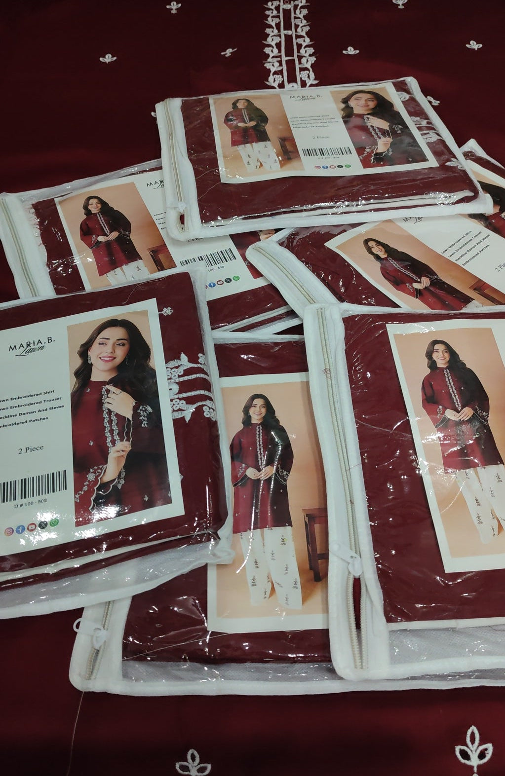 2pc mist maroon lawn