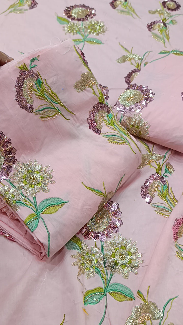 3pc twin sequence baby pink lawn