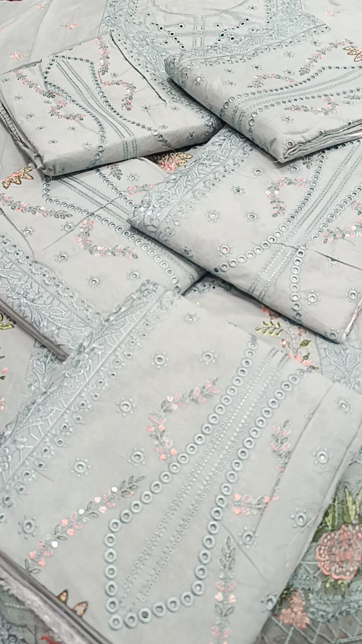 3pc Raw ice grey lawn