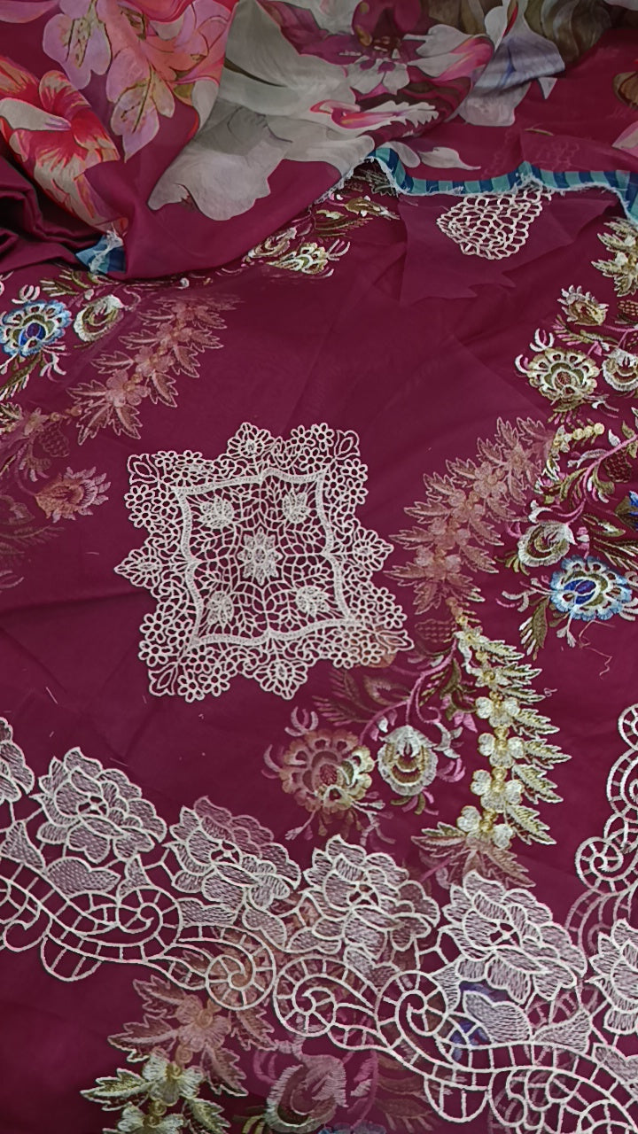 3pc mushq magenta lawn