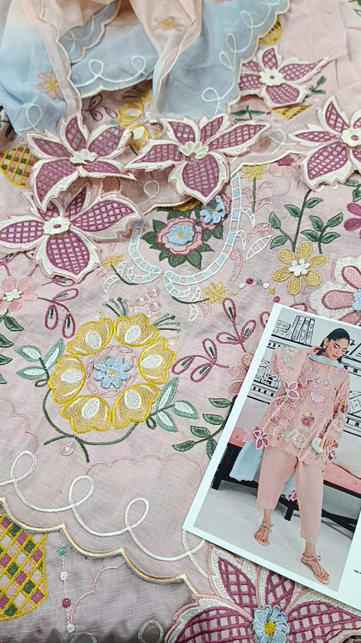 3pc Nia mia pink lawn