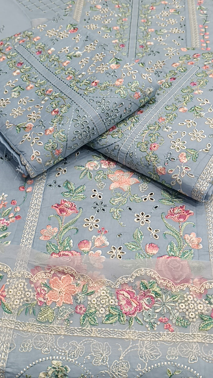 3pc roasted sky blue lawn