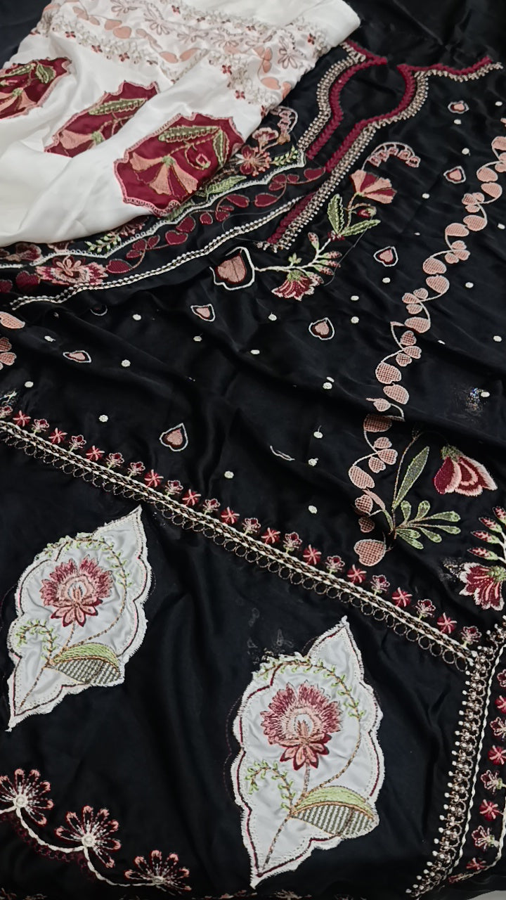 2pc chakoor Ethnic black silk