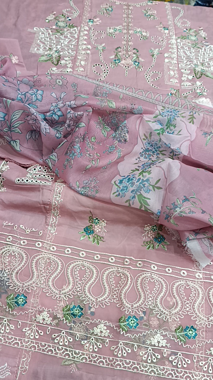 3pc Vicks tea pink lawn
