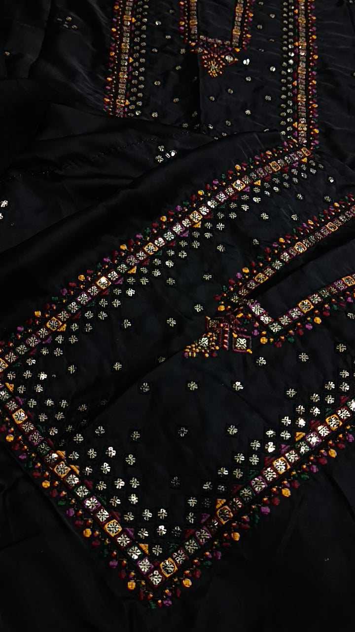 2pc black fershi set silk
