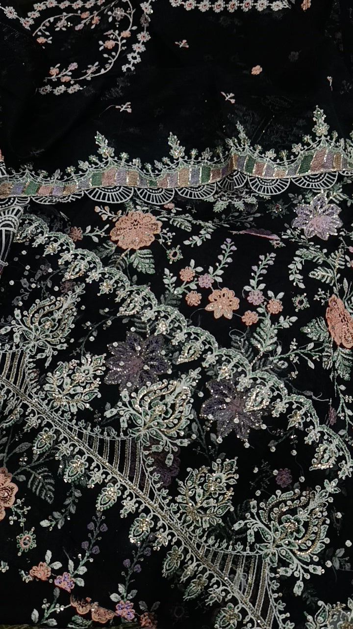 3pc Qais black lawn