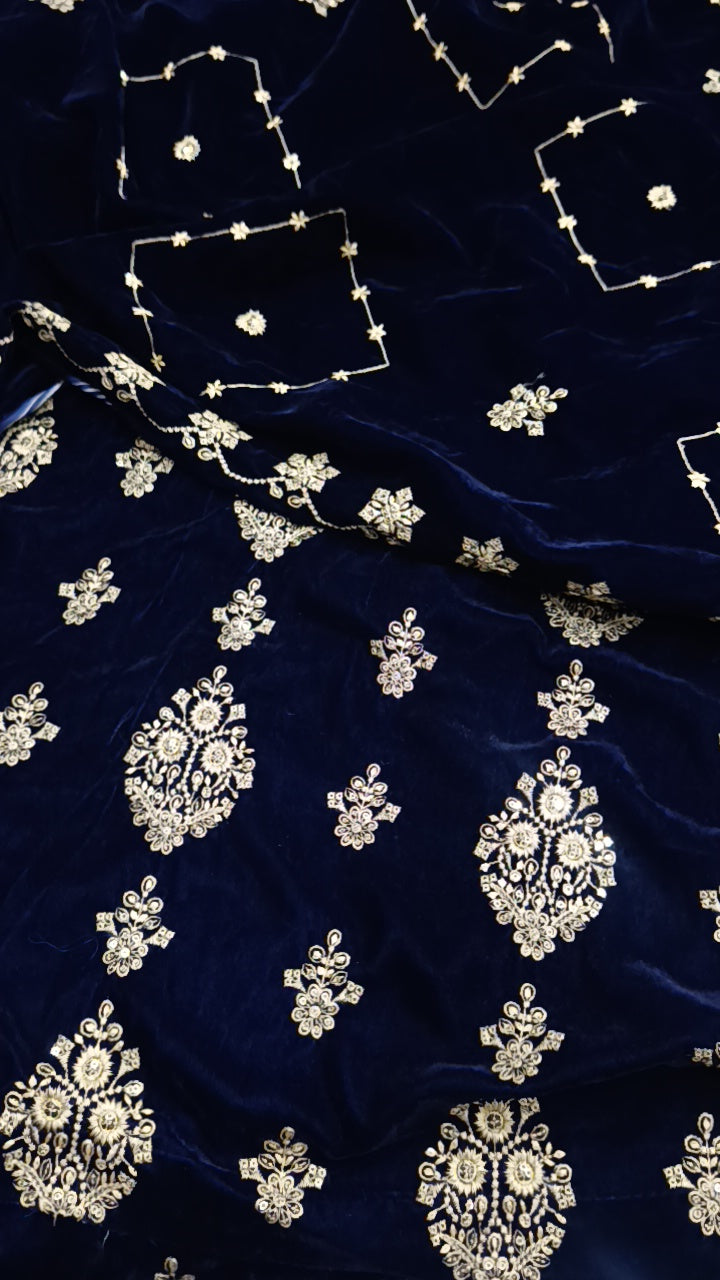 3pc arina navy blue valvet