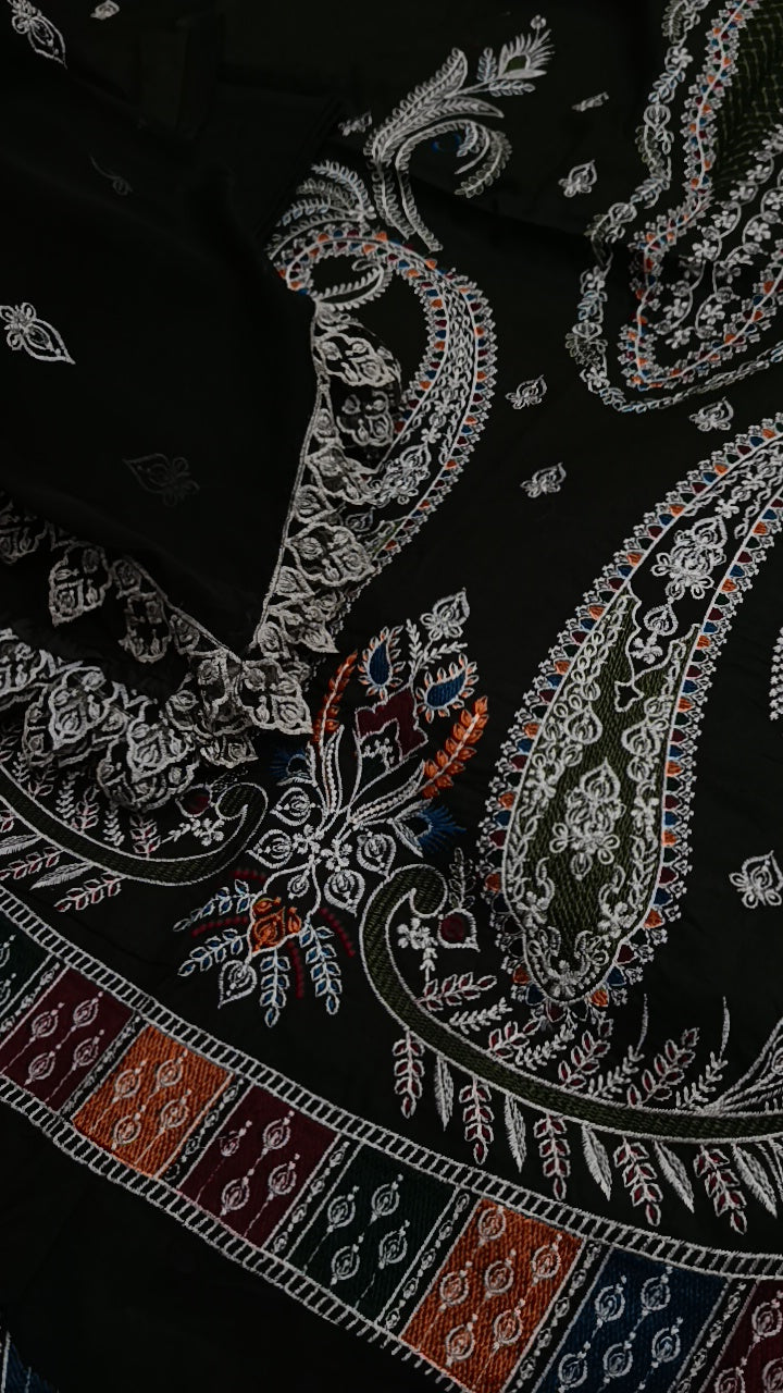 3pc mehndi Jazmin lawn