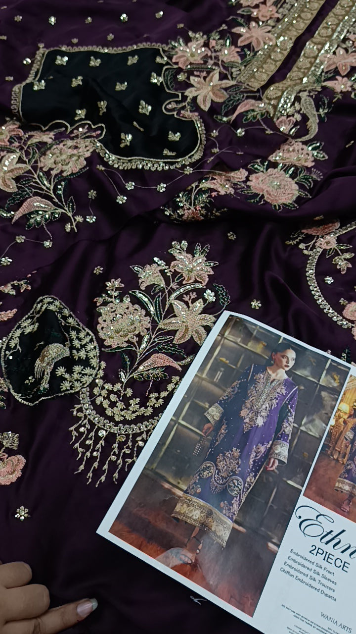 2pc anari purple silk