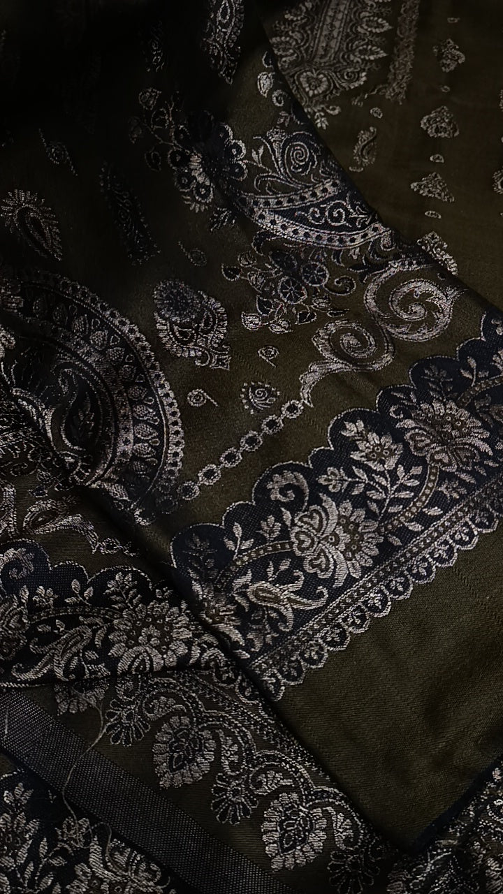 3pc banarsi jacquard winter mehndi