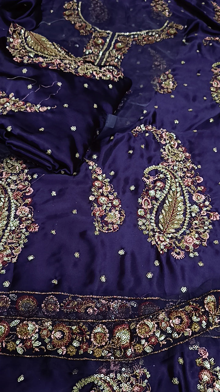 2pc shelling purple silk