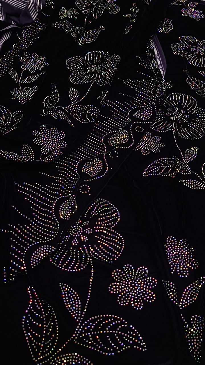 3pc holographic flowers velvet