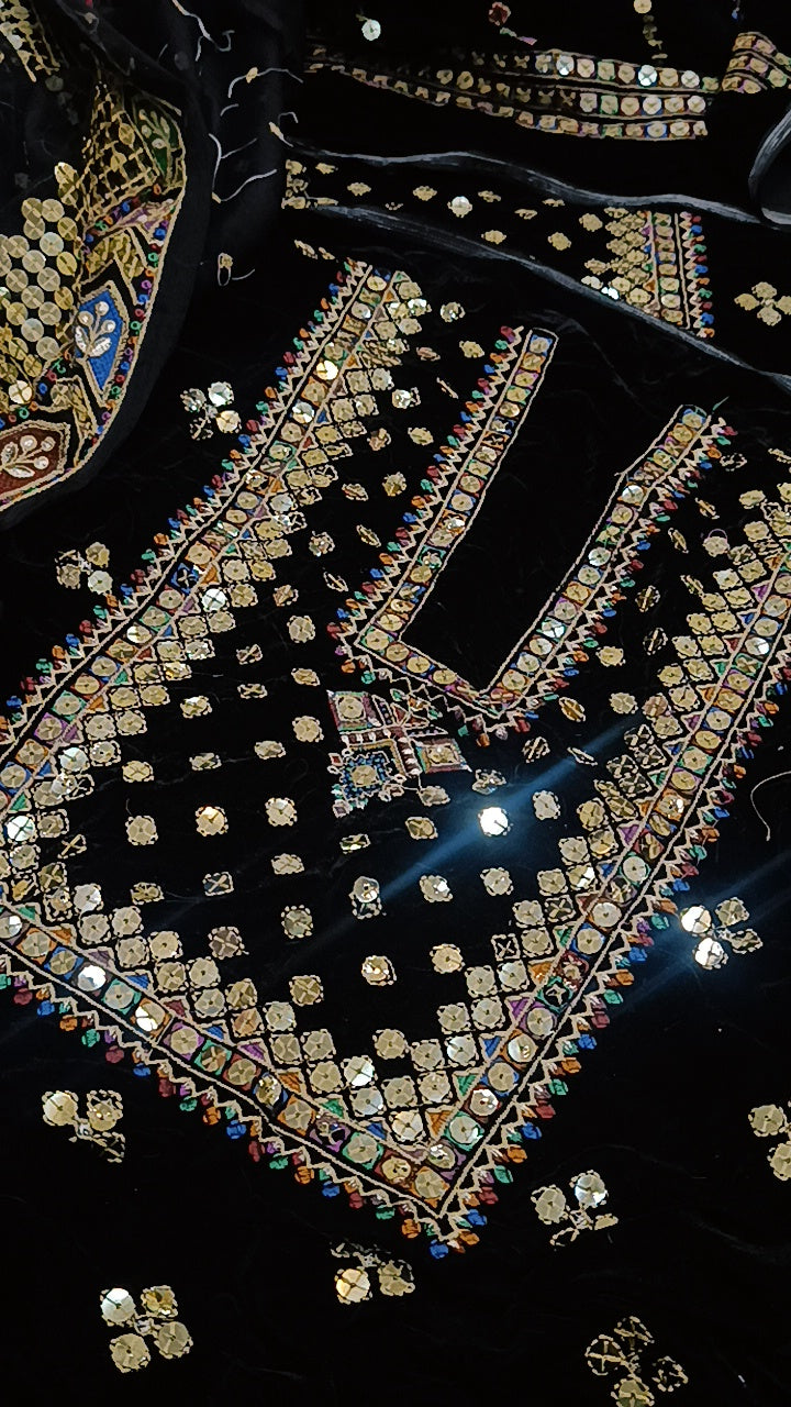 3pc 9mm sequence black velvet