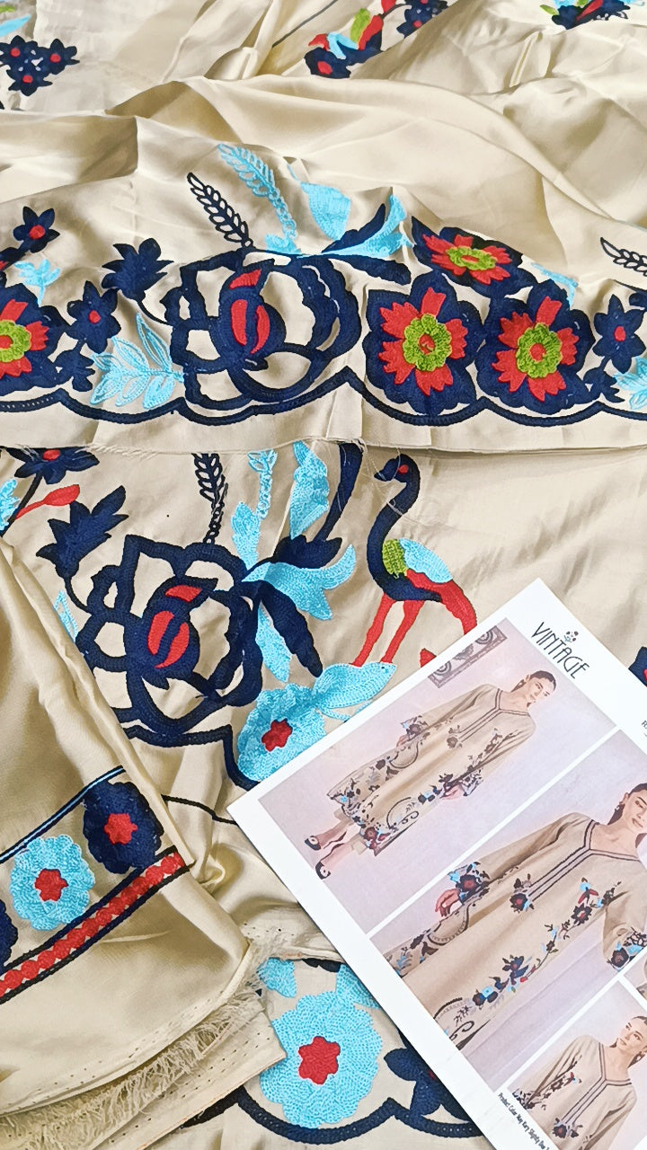 2pc vintage skin silk kaftan