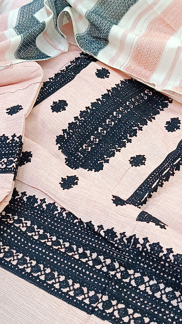 3pc chambry khaddar pink