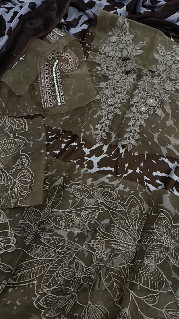 3pc grey bhalu lawn