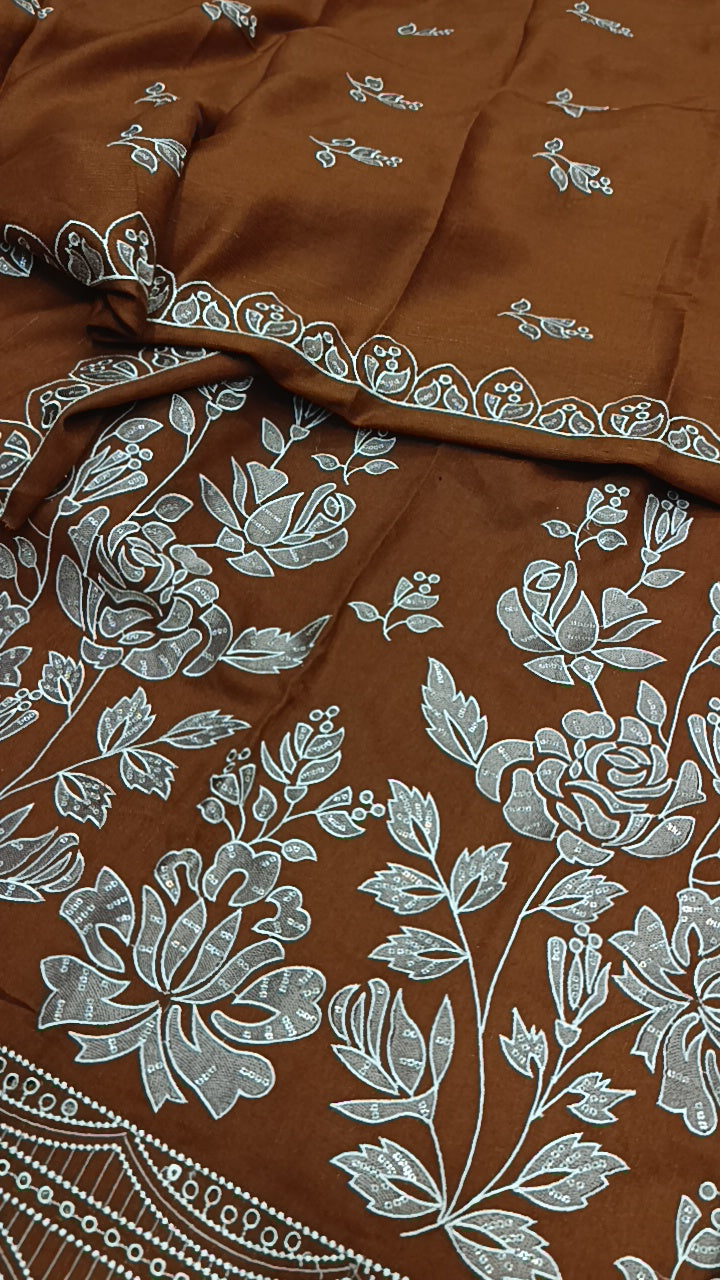 3pc Riya rusty brown wool