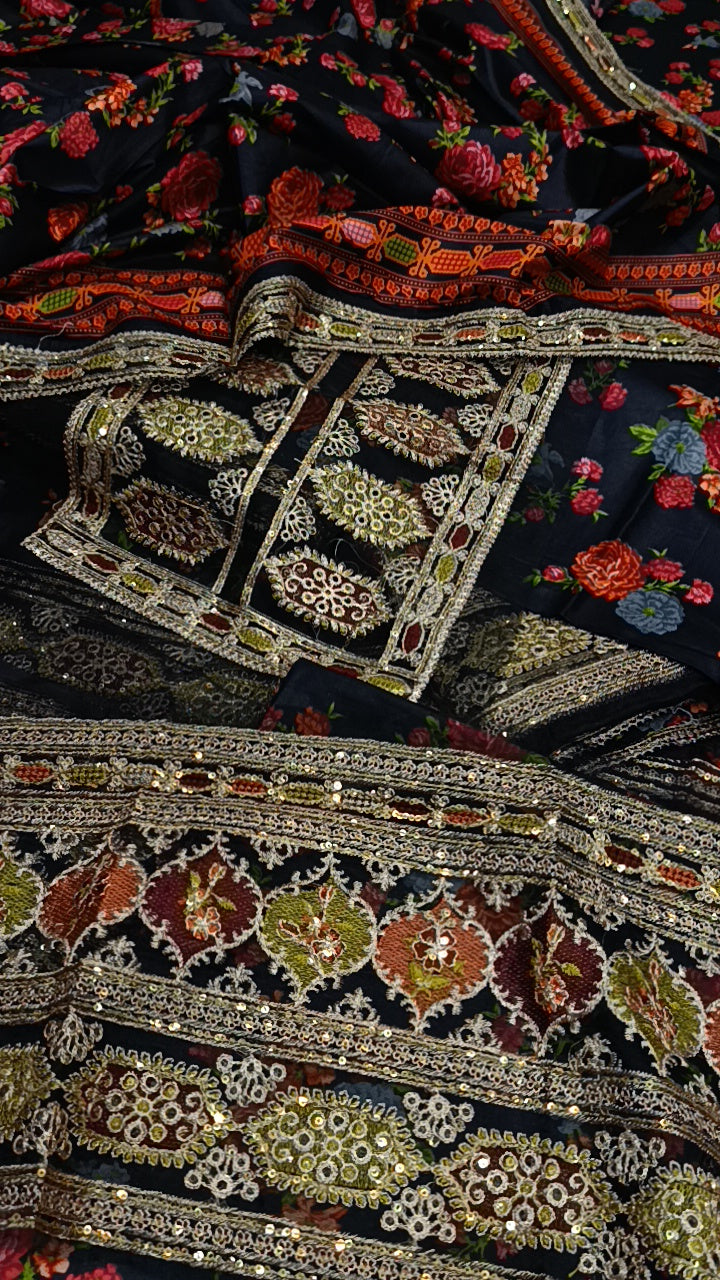3pc sabya Sachi black Leien