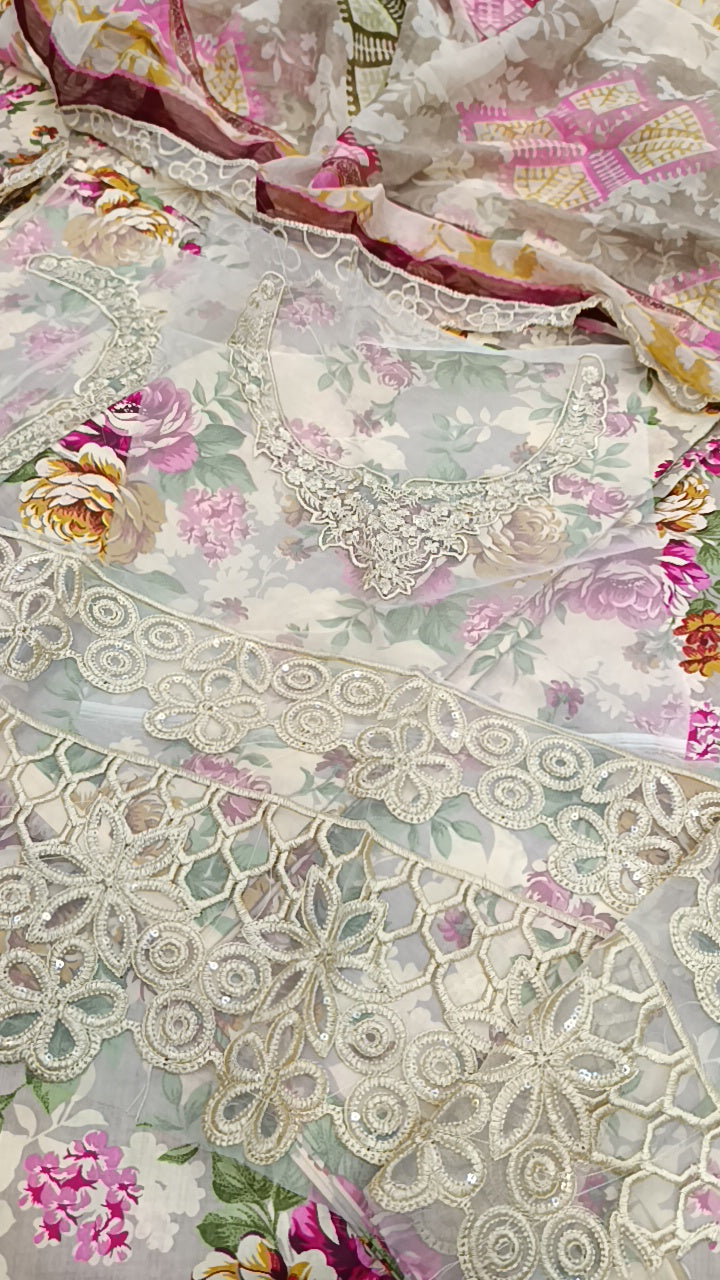 3pc Qissah pink lawn
