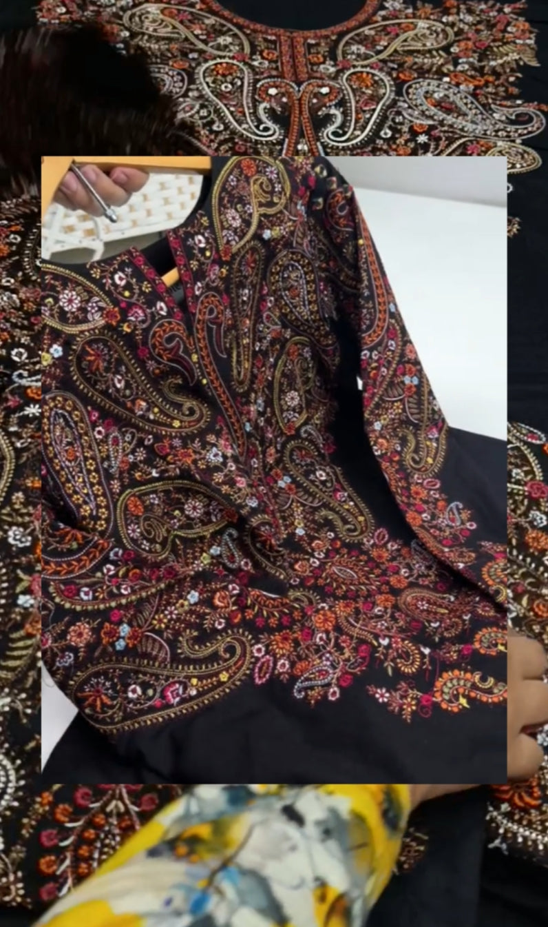 2pc siyah gull Aneelas black dhankh