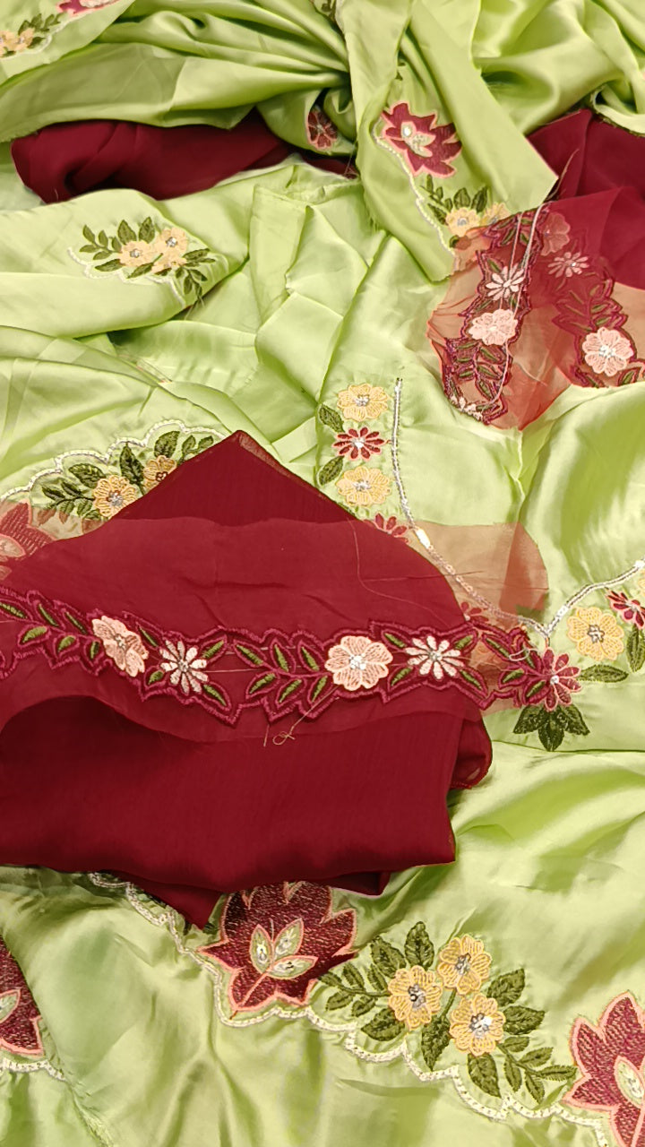3pc murk gulabi silk