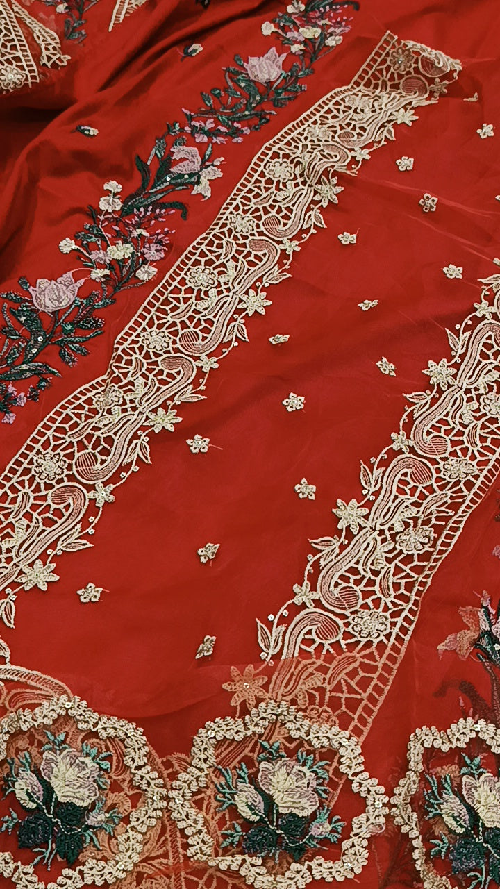 2pc red khaf Aziz dhnakh