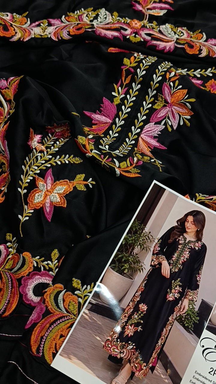 2pc ethnic aura black silk