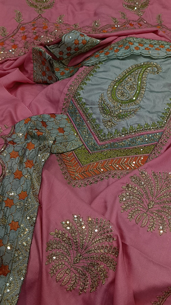 3pc sohana pink multi dhnakh
