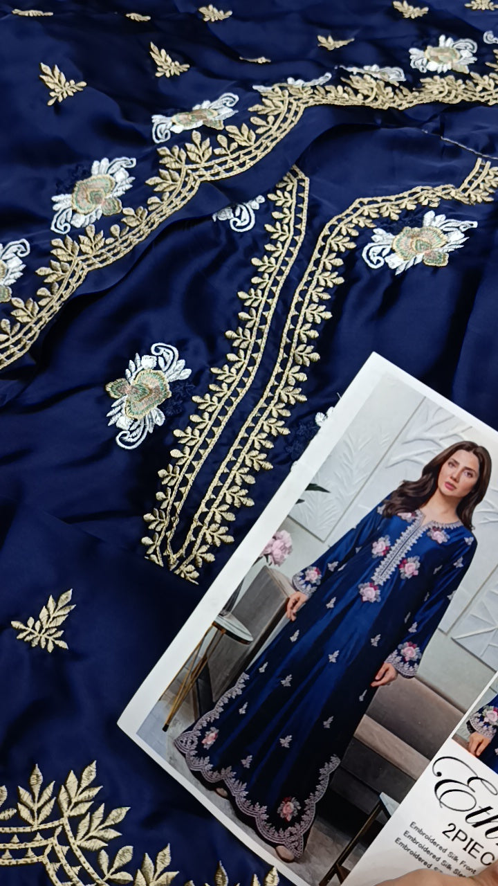 2pc Marley blue ethnic silk