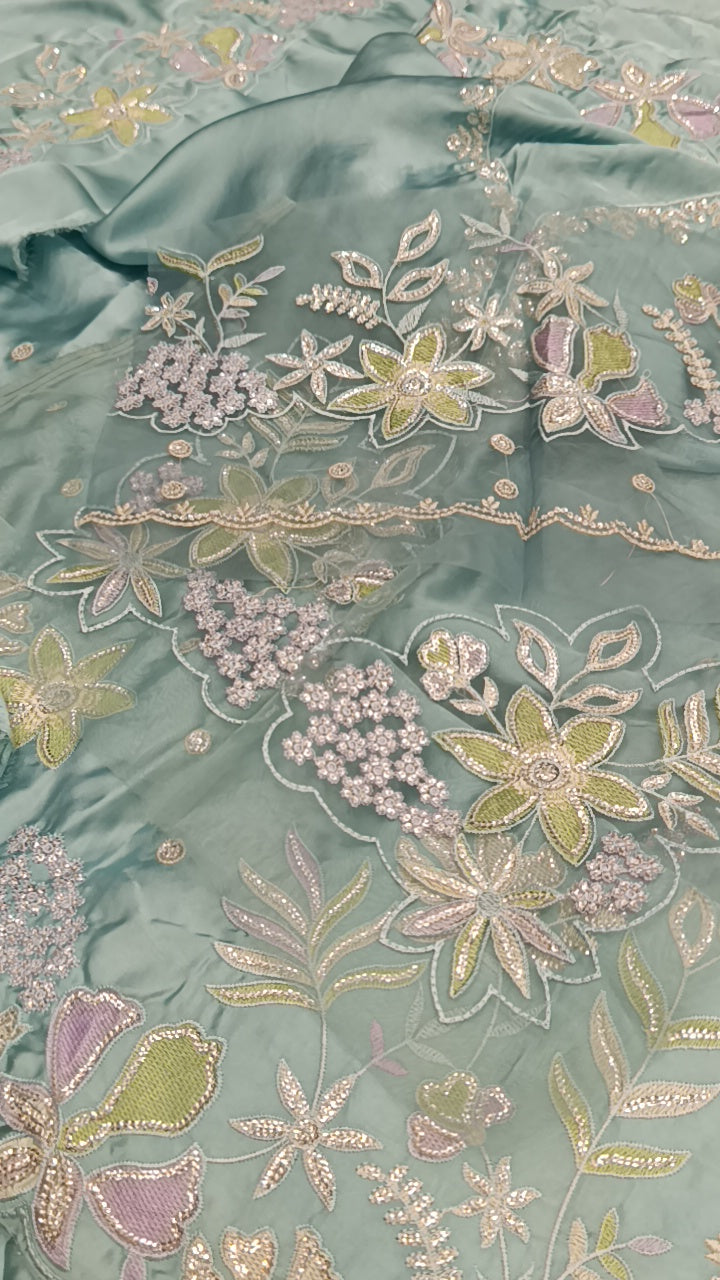 3pc aquaaaa blue Reema muskh silk