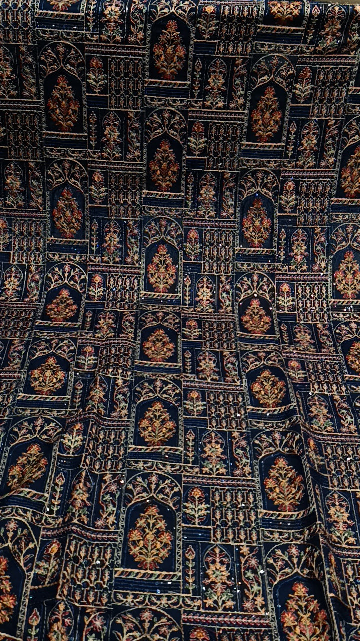 3pc navy blue stary night karandi