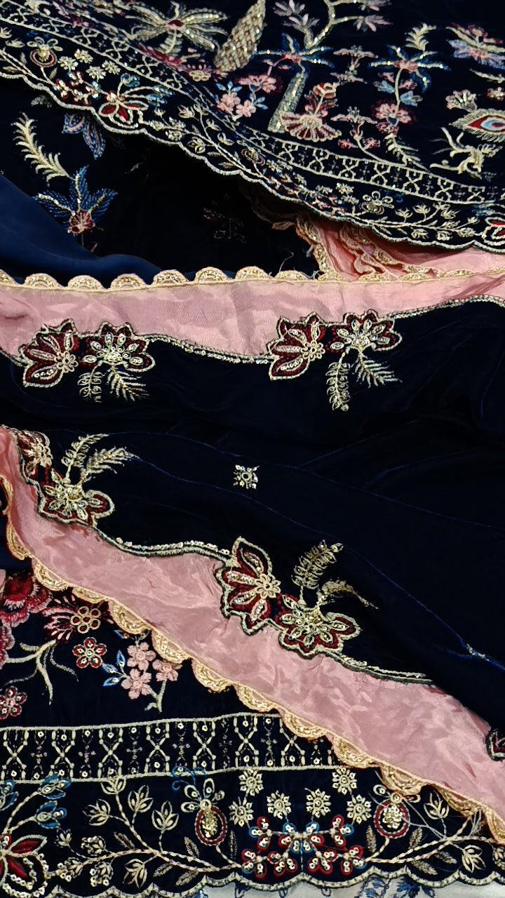 3pc sabourrr blue velvet