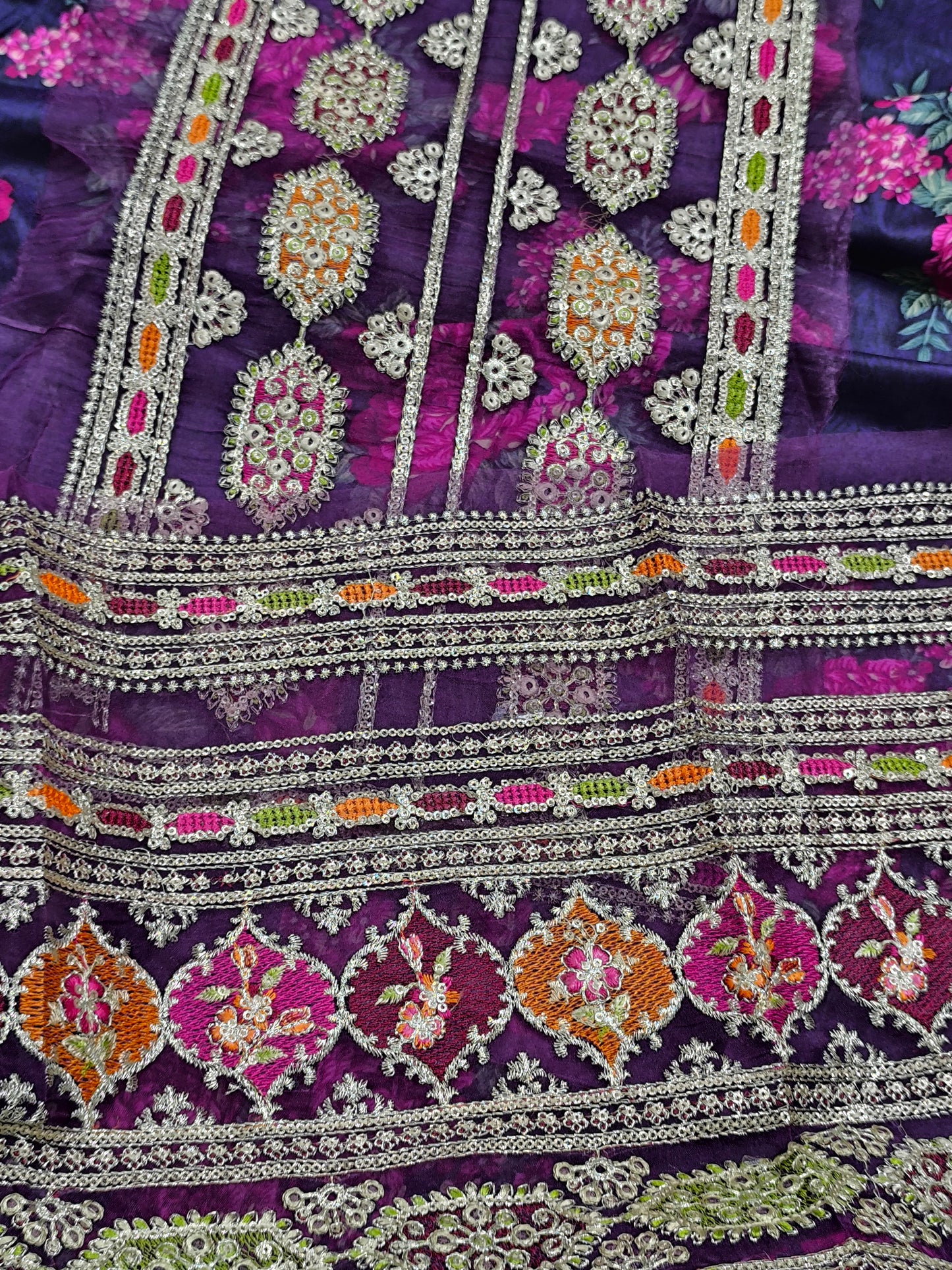 3PC Linen Dress Replica of Aneelas – SABYASACHI PURPLE