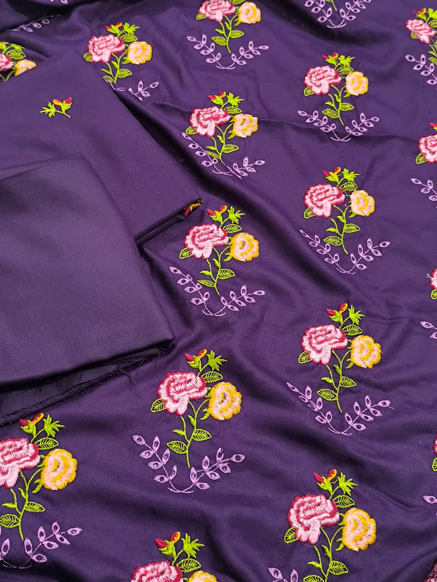 2PC Dhanak Winter Dress 2PCPURPLE2FLOWER