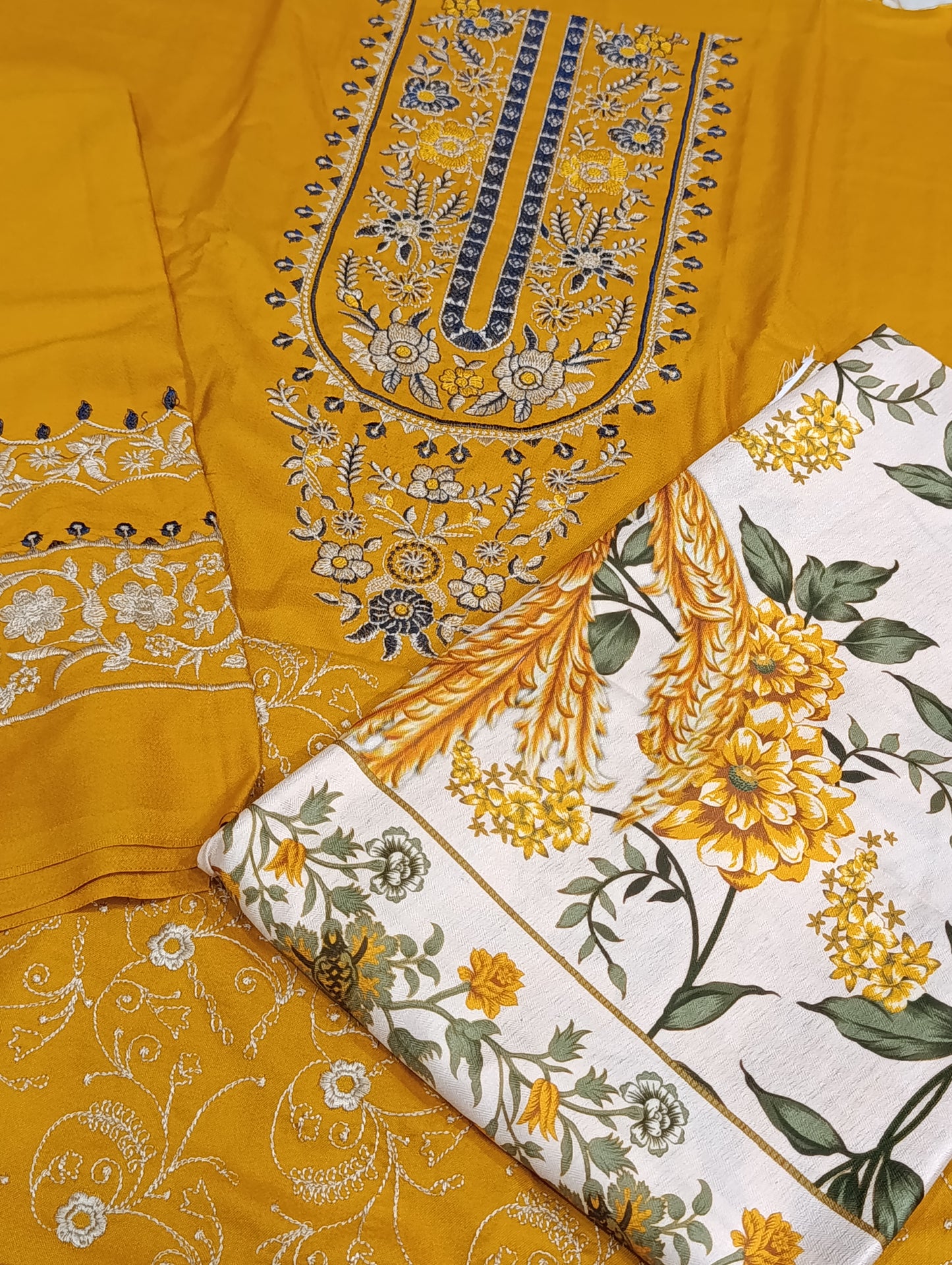 3pc dhanak saphire musturd