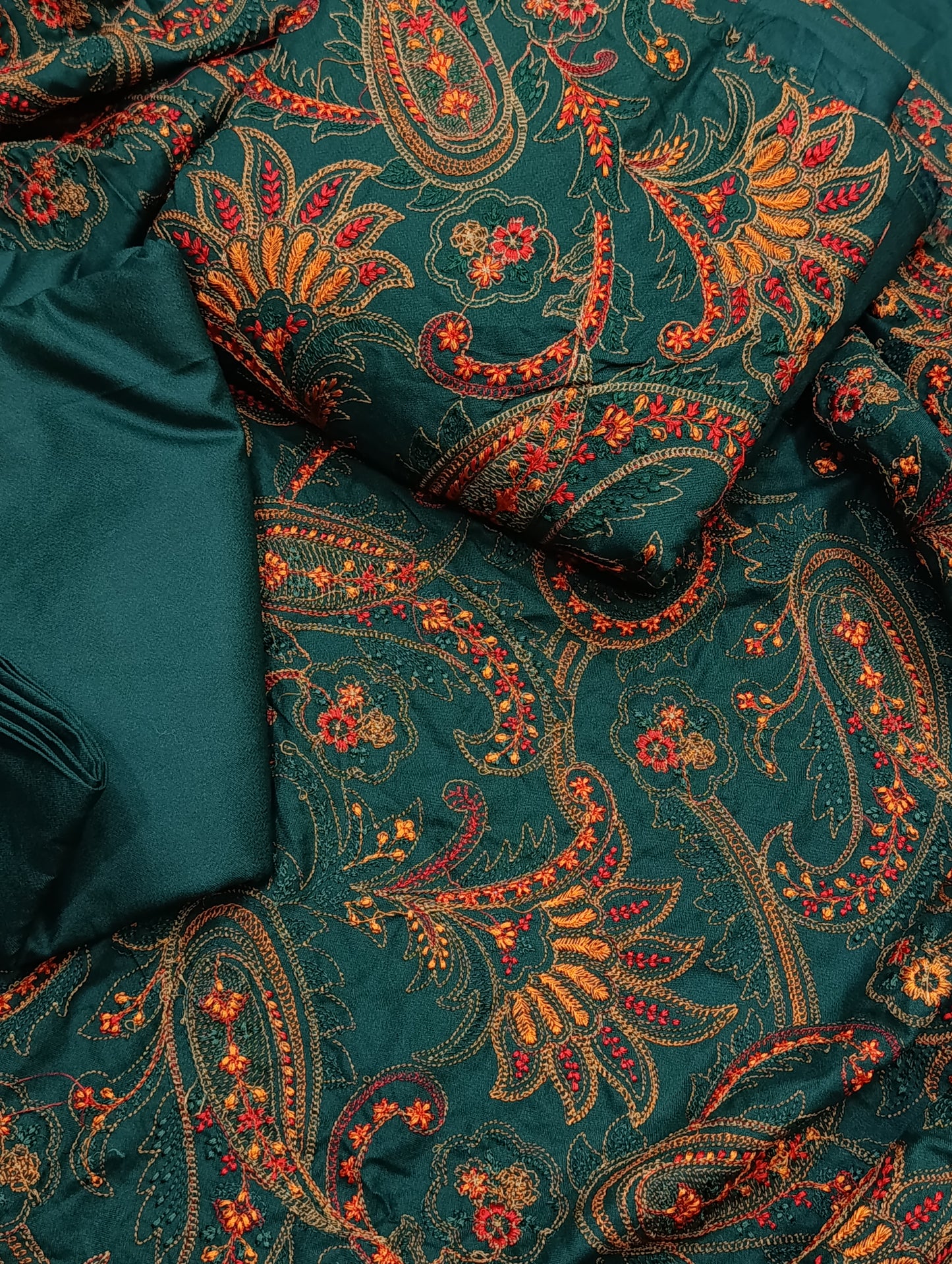 3pc dhanak heavy bareeze shawl kiyari GREEN