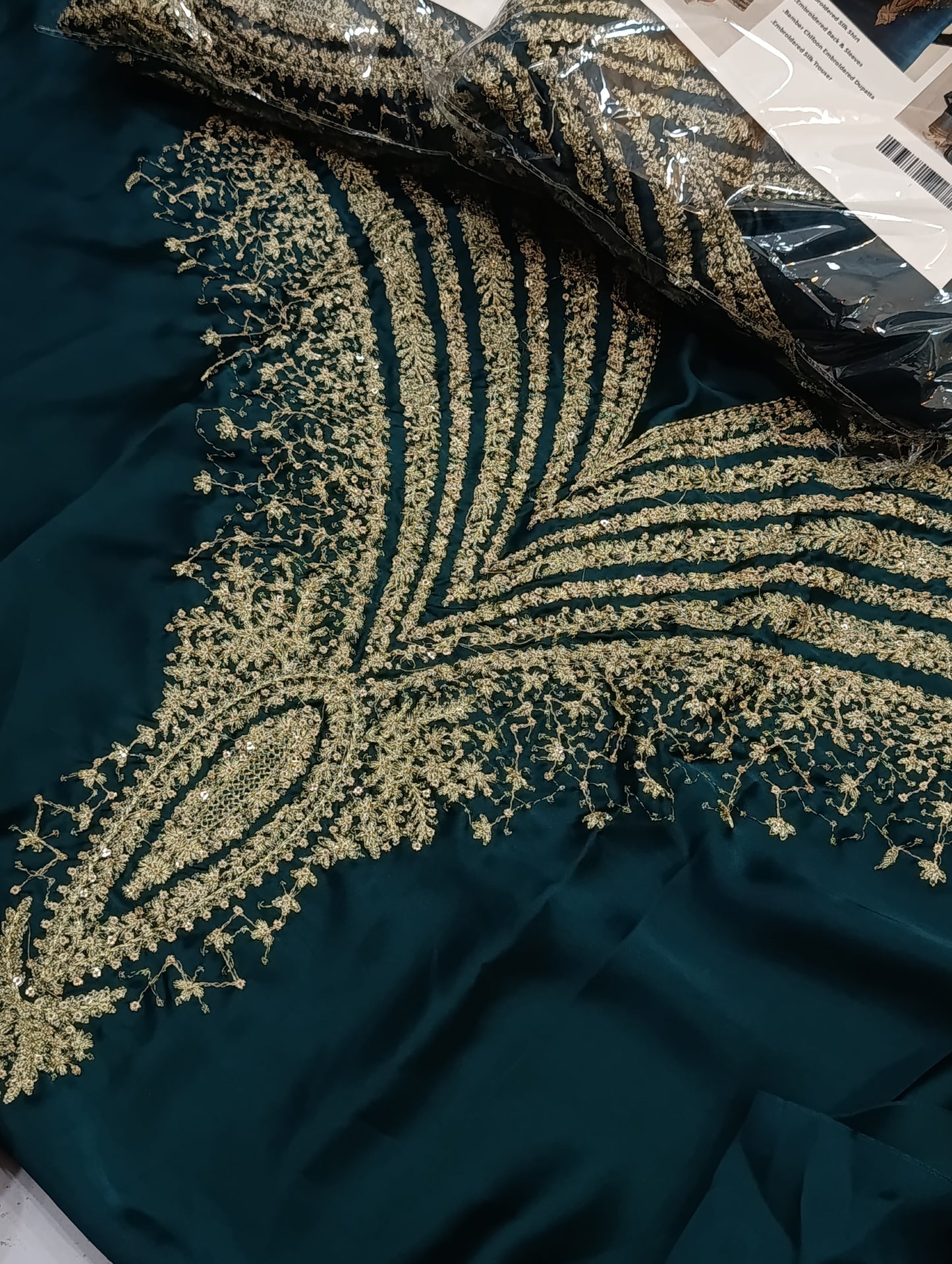 3pc fancy silk jazmin v zink green
