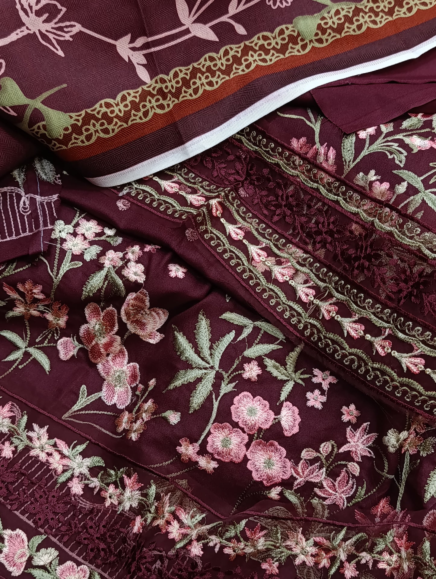 3pc dhanak sobia nazir maroon