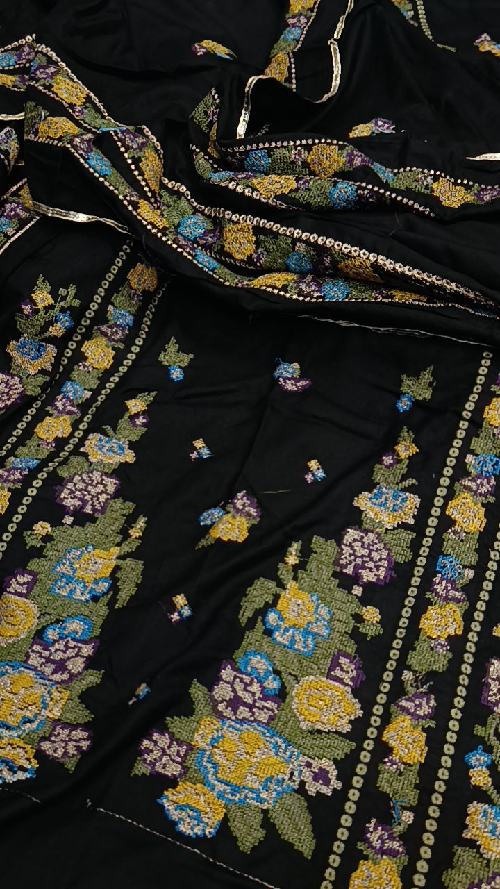 3pc shamss black cross dhankh