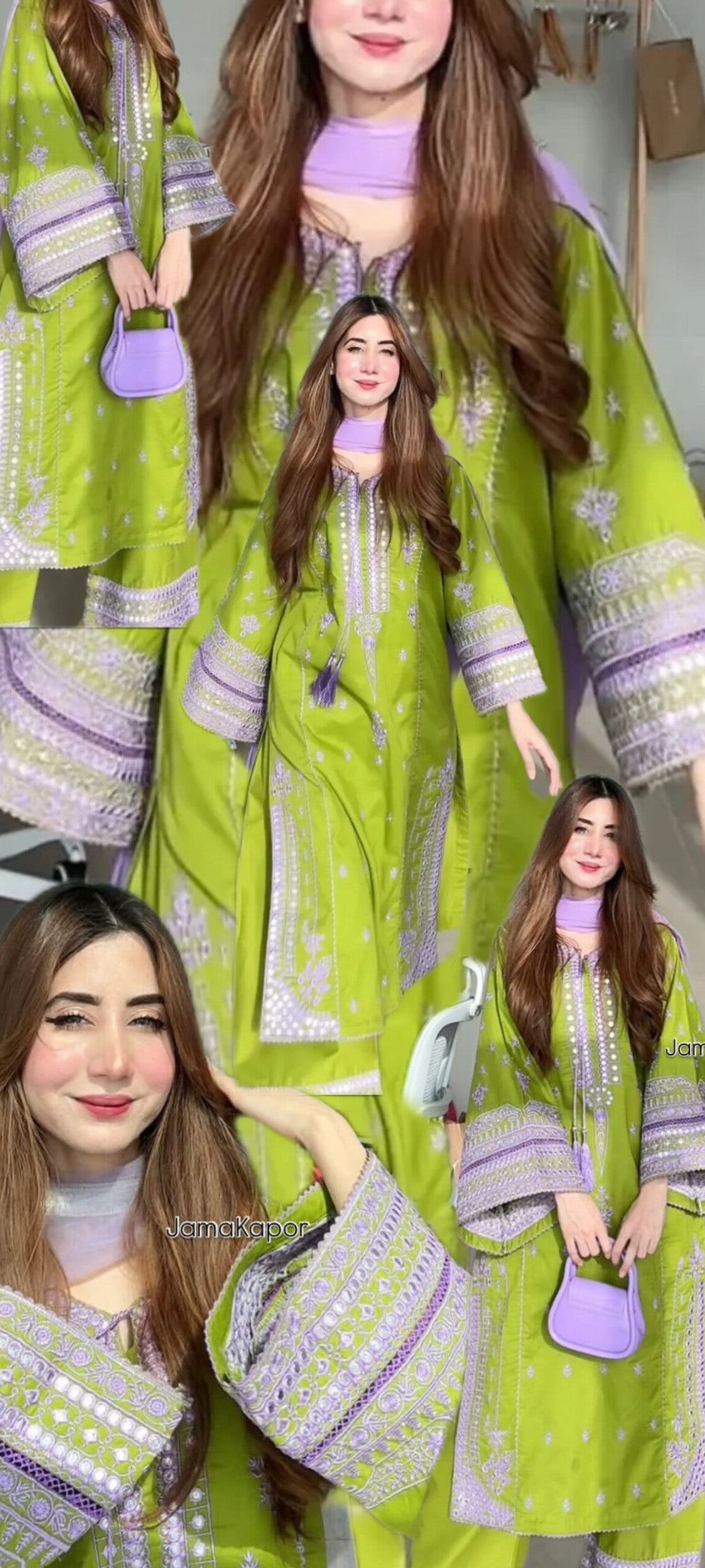 3pc Green matcha lawn
