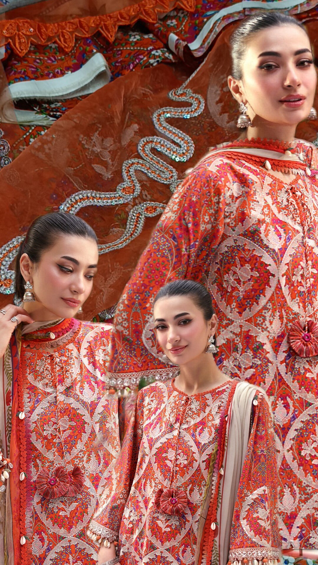 3pc Rida orange lawn