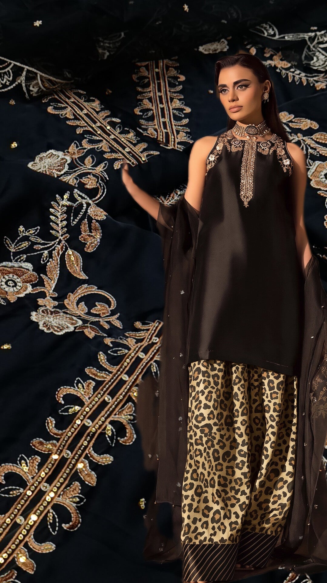 2pc Mahum cheetah silk