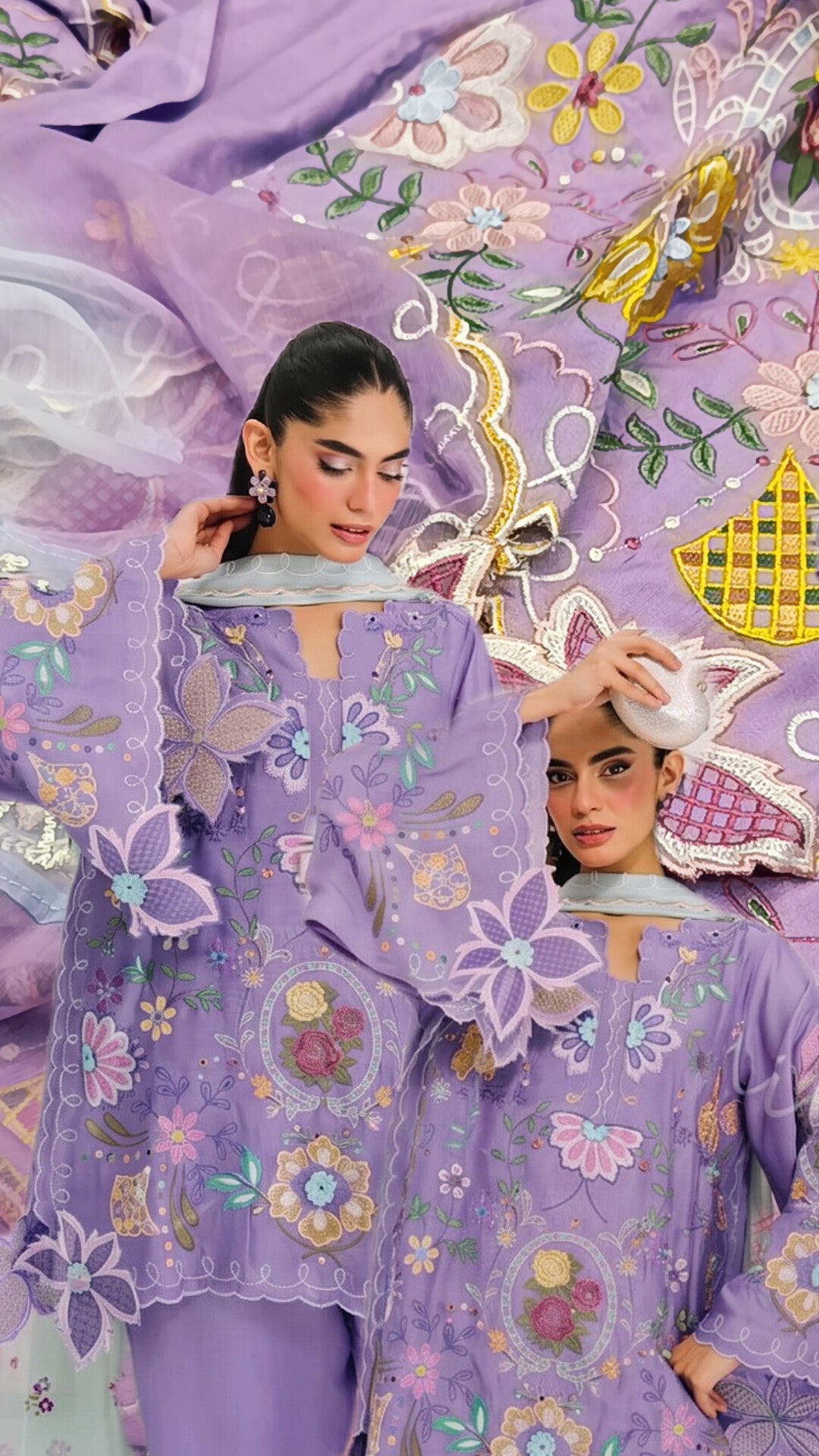3pc Nia mia purple dhankh