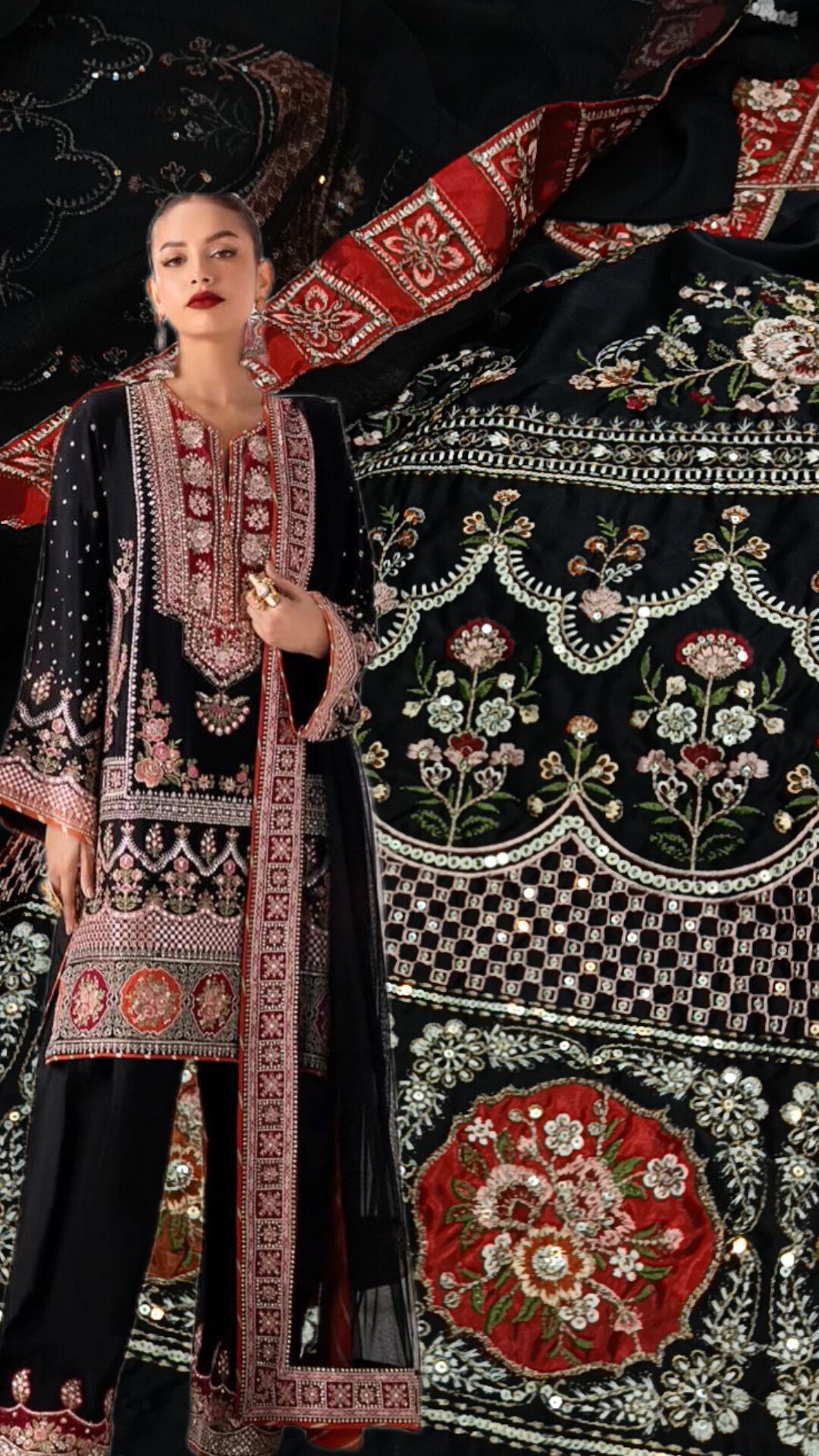 3pc Tulsi black silk