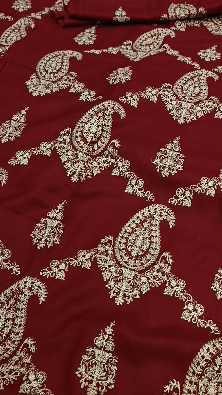 2pc paan jaal mehroon dhankh