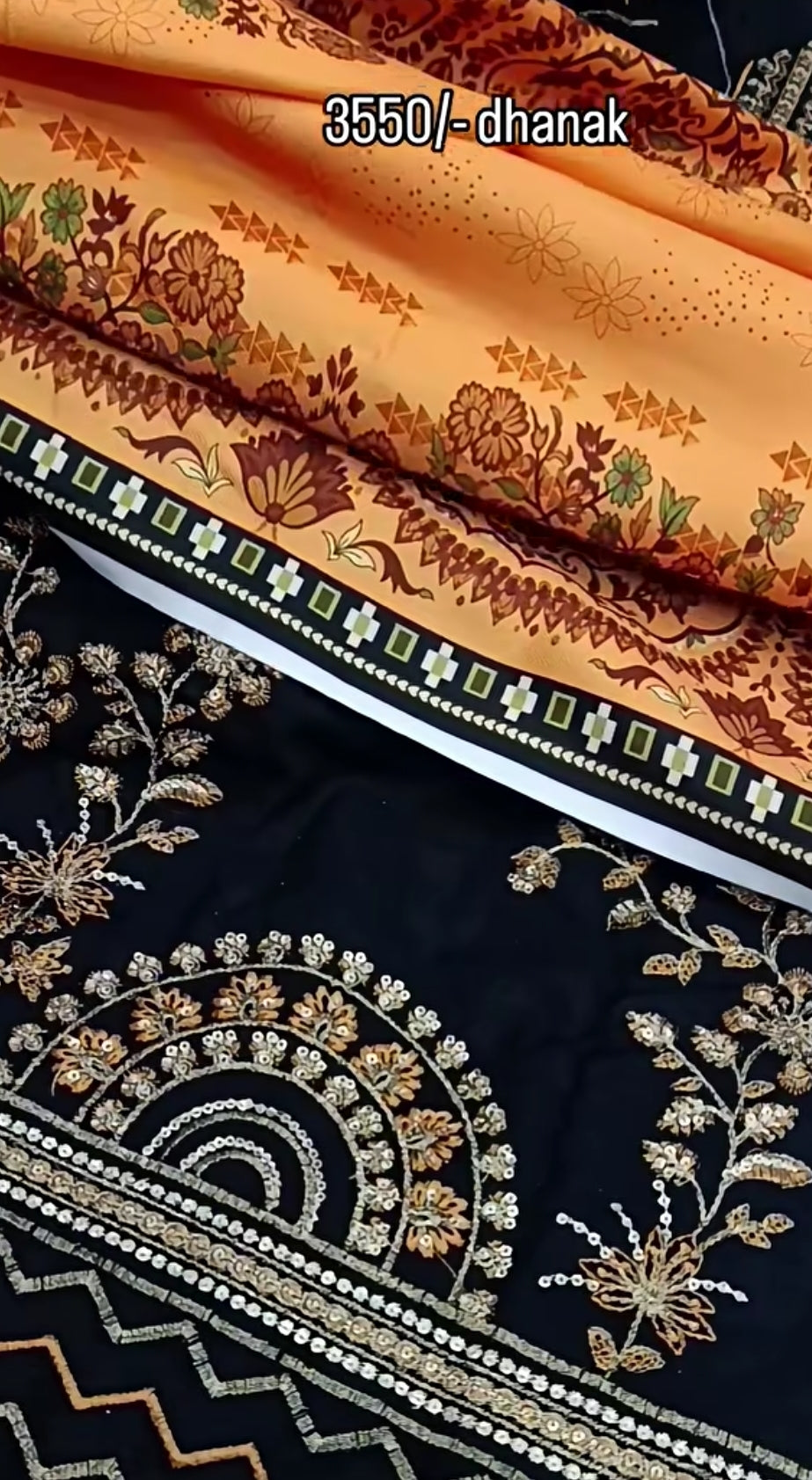 3pc angrakha black dhankh