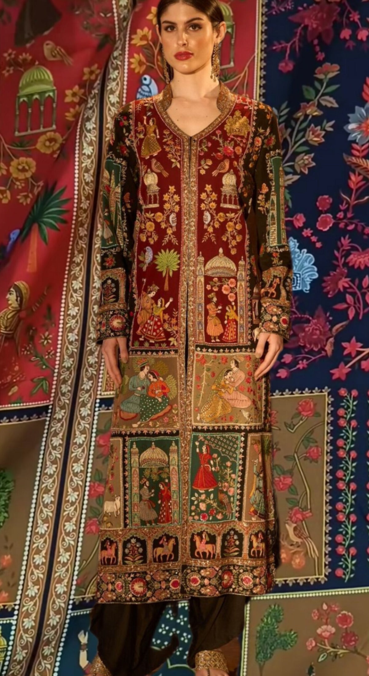 2pc muglia kaftan silk