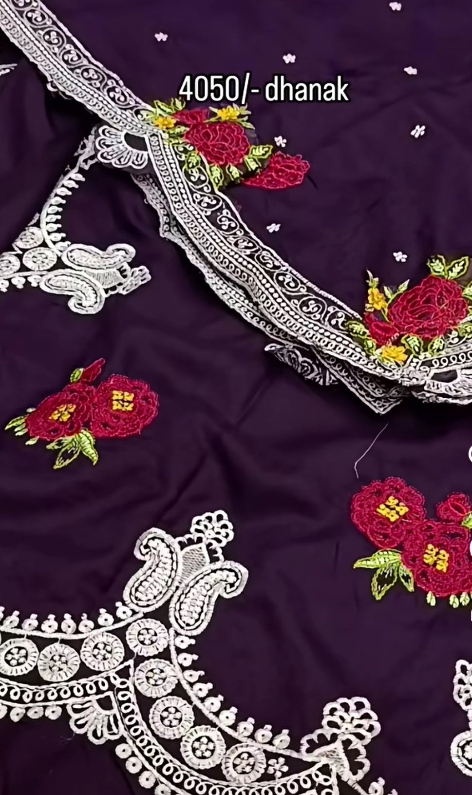 3pc faux parishy purple dhankh