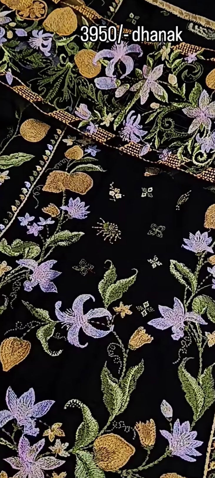 3pc Gul Bahar black dhnakh
