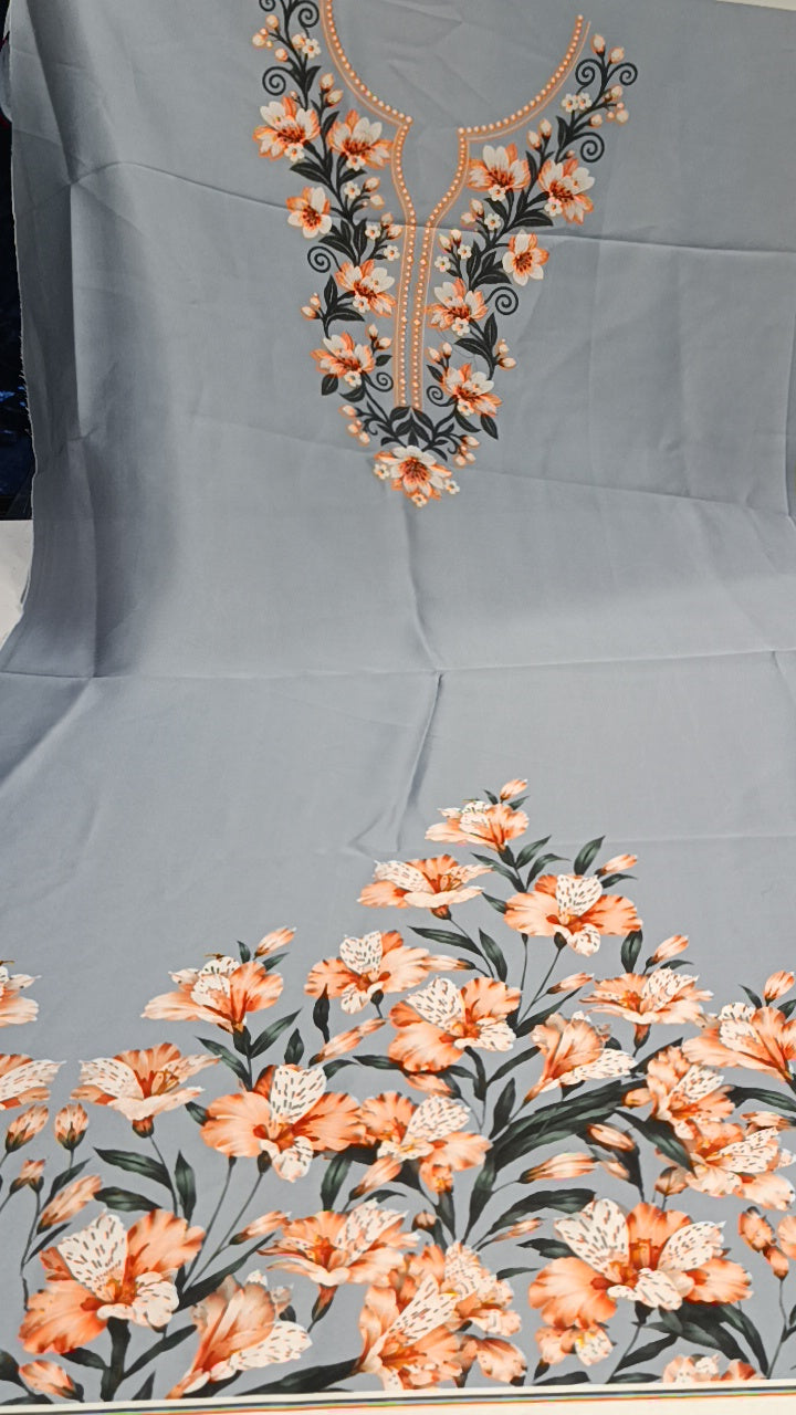 2pc silk inaya grey zinia